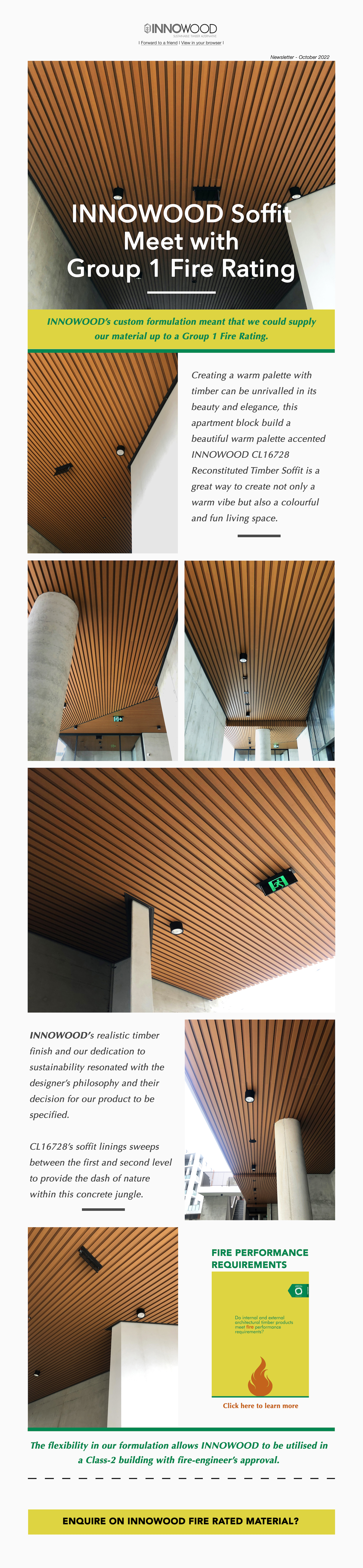 INNOWOOD Soffit meet with the Group 1 Fire Rating